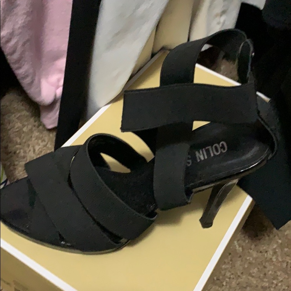 Black open heels